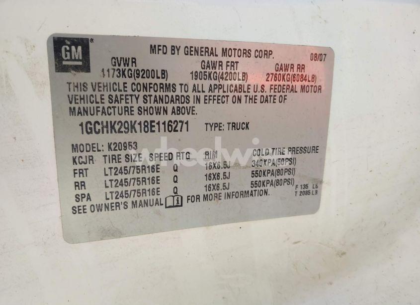 Photo 9 of 2008 Chevrolet Silverado 2500HD LT1 (VIN 1GCHK29K18E116271)