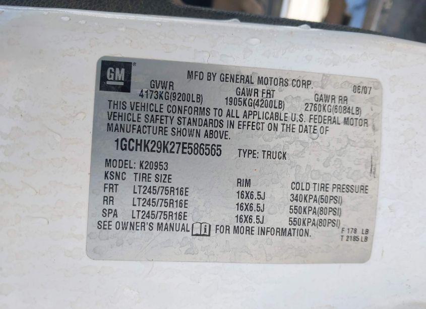 Photo 9 of 2007 Chevrolet Silverado 2500HD LT1 (VIN 1GCHK29K27E586565)