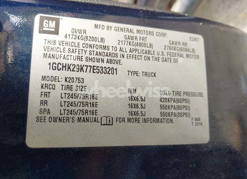 Photo 9 of 2007 Chevrolet Silverado 2500HD LT1 (VIN 1GCHK29K77E533201)