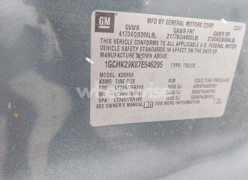 Photo 9 of 2007 Chevrolet Silverado 2500HD LT1 (VIN 1GCHK29K87E546295)