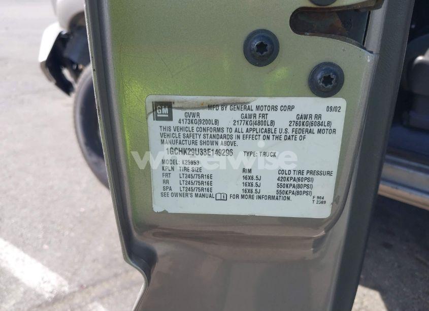 Photo 9 of 2003 Chevrolet Silverado 2500HD LS (VIN 1GCHK29U33E149296)