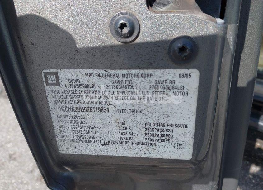 Photo 9 of 2006 Chevrolet Silverado 2500HD LT1 (VIN 1GCHK29U96E119854)