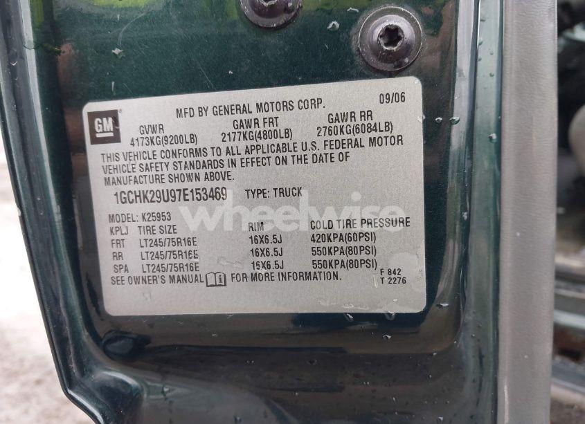 Photo 9 of 2007 Chevrolet Silverado 2500HD CLASSIC LS (VIN 1GCHK29U97E153469)