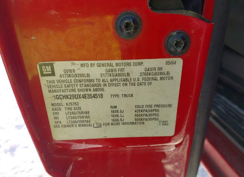 Photo 9 of 2004 Chevrolet Silverado 2500HD LS (VIN 1GCHK29UX4E354518)