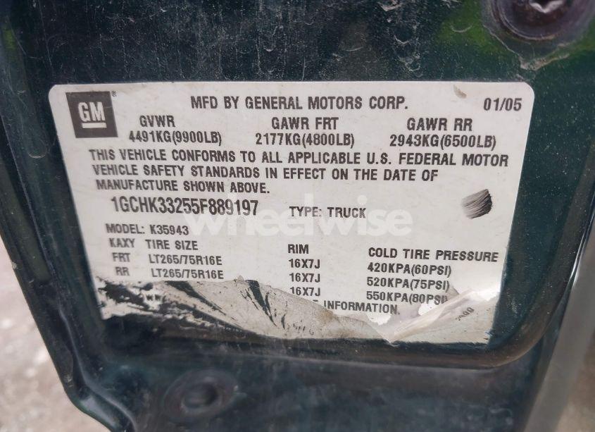 Photo 9 of 2005 Chevrolet Silverado 3500 LS (VIN 1GCHK33255F889197)