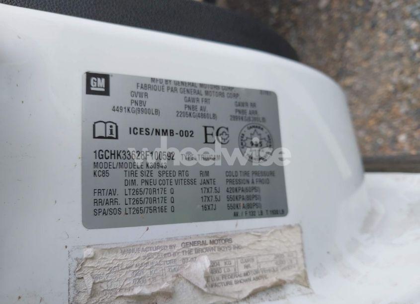 Photo 9 of 2008 Chevrolet Silverado 3500HD LT1/LT2/LTZ/WORK TRUCK (VIN 1GCHK33628F100592)