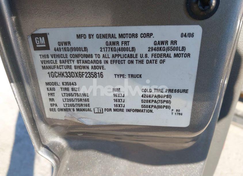 Photo 9 of 2006 Chevrolet Silverado 3500 LT1 (VIN 1GCHK33DX6F235816)