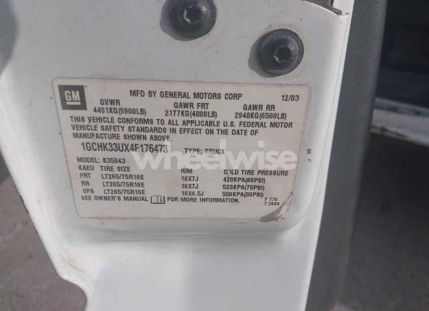 Photo 9 of 2004 Chevrolet Silverado 3500 WORK TRUCK (VIN 1GCHK33UX4F176473)