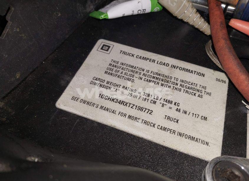 Photo 9 of 1996 Chevrolet Gmt-400 K3500 (VIN 1GCHK34RXTZ198772)