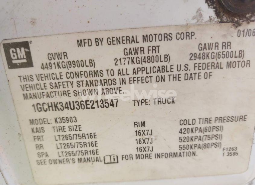 Photo 9 of 2006 Chevrolet Silverado 3500 WORK TRUCK (VIN 1GCHK34U36E213547)