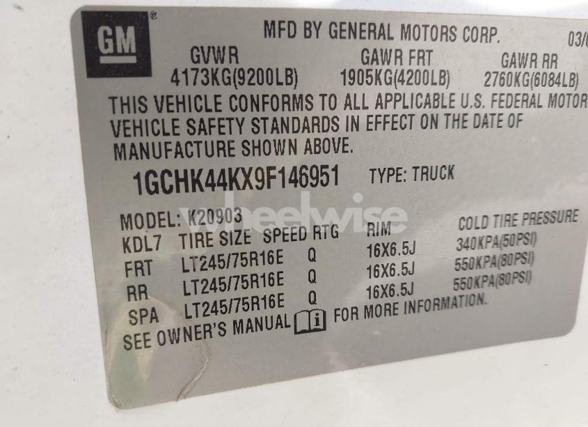 Photo 9 of 2009 Chevrolet Silverado 2500HD WORK TRUCK (VIN 1GCHK44KX9F146951)