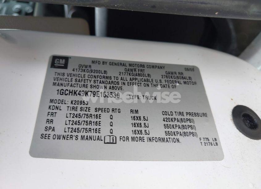 Photo 9 of 2009 Chevrolet Silverado 2500HD WORK TRUCK (VIN 1GCHK49K79E163530)