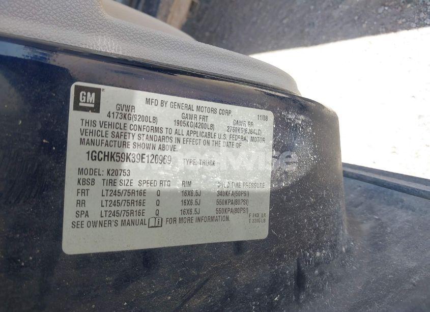 Photo 9 of 2009 Chevrolet Silverado 2500HD LT (VIN 1GCHK59K39E120969)