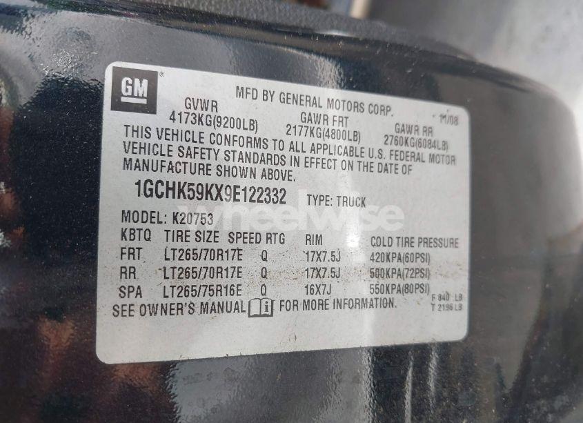 Photo 9 of 2009 Chevrolet Silverado 2500HD LT (VIN 1GCHK59KX9E122332)