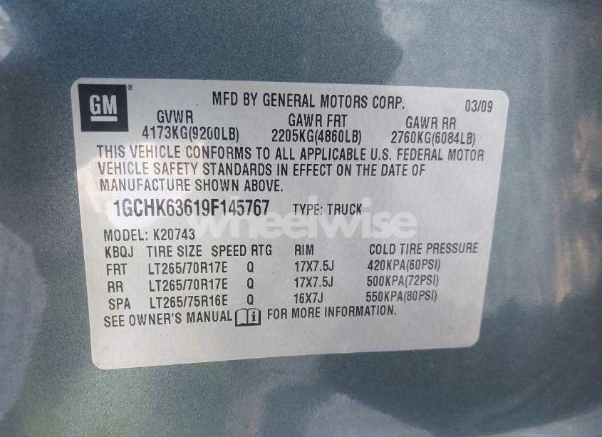 Photo 9 of 2009 Chevrolet Silverado 2500HD LTZ (VIN 1GCHK63619F145767)