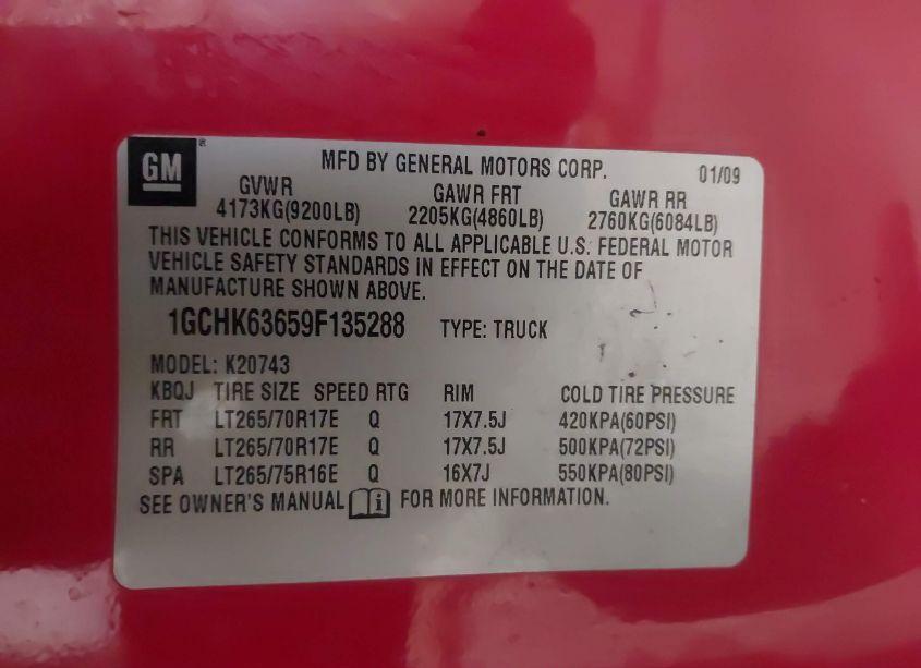 Photo 9 of 2009 Chevrolet Silverado 2500HD LTZ (VIN 1GCHK63659F135288)