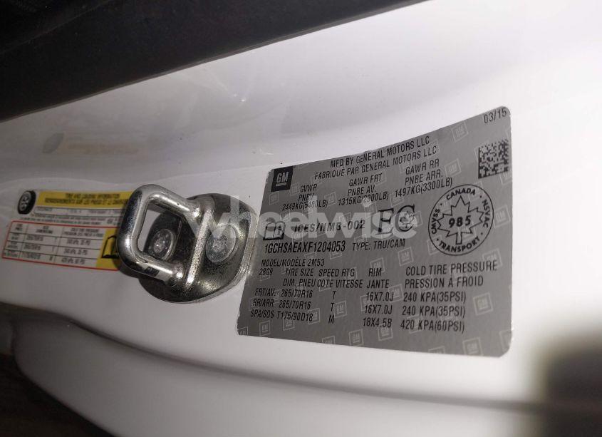 Photo 9 of 2015 Chevrolet Colorado WT (VIN 1GCHSAEA1F1269650)