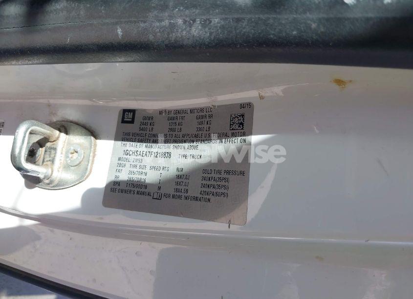 Photo 9 of 2015 Chevrolet Colorado WT (VIN 1GCHSAEA7F1218878)