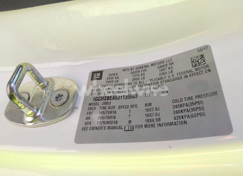 Photo 9 of 2018 Chevrolet Colorado WT (VIN 1GCHSBEA6J1135683)