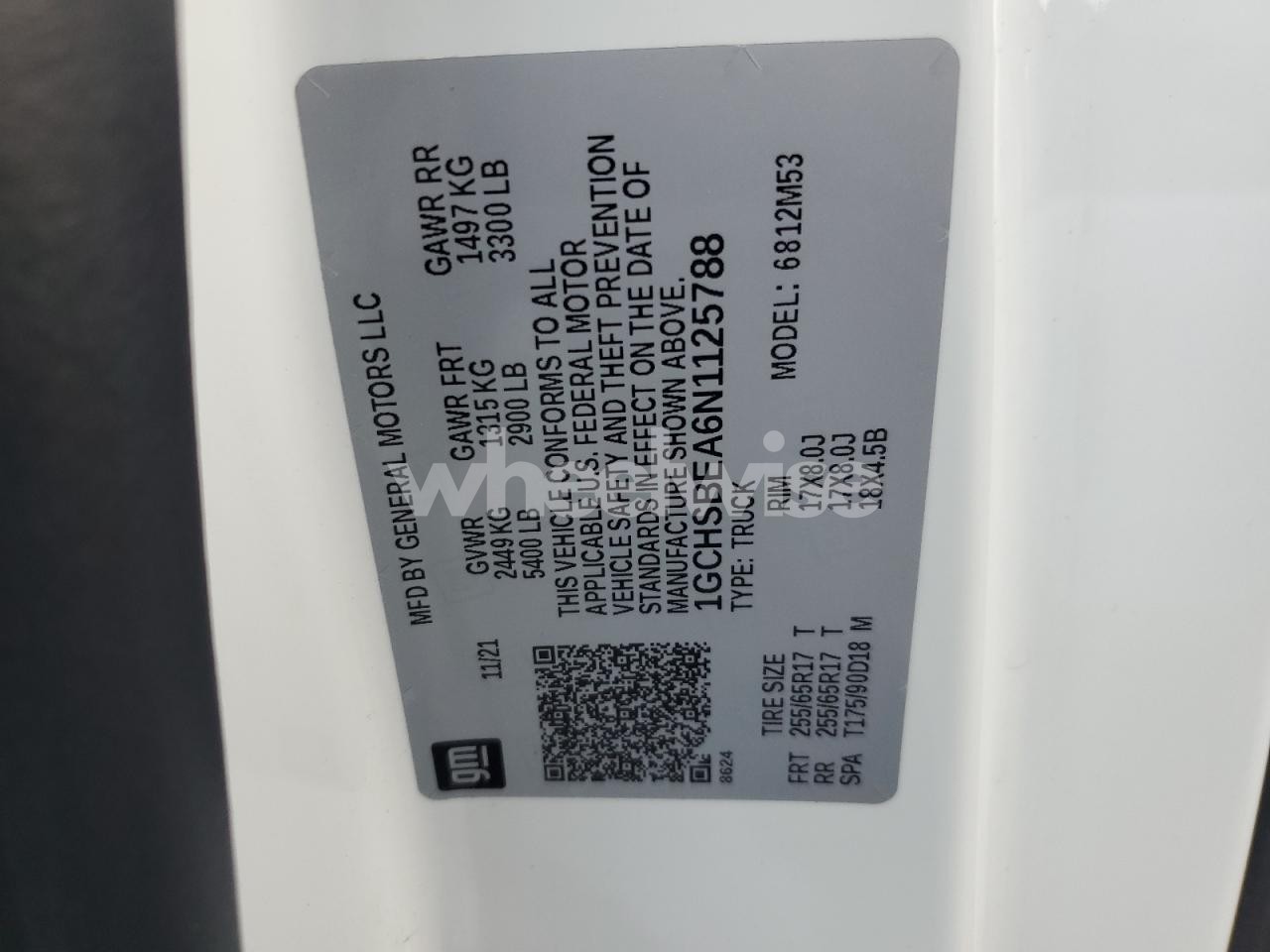 Photo 12 of 2022 CHEVROLET COLORADO (VIN 1GCHSBEA6N1125788)