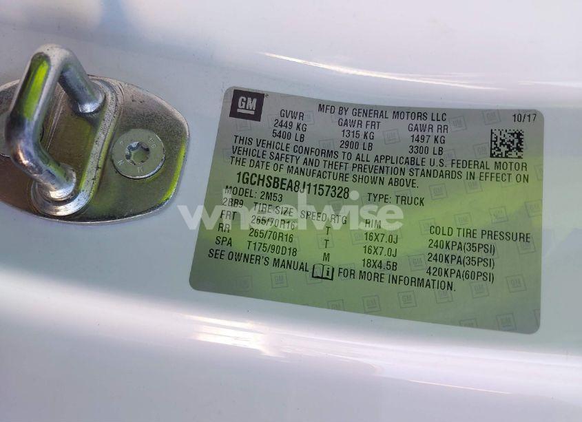 Photo 9 of 2018 Chevrolet Colorado WT (VIN 1GCHSBEA8J1157328)