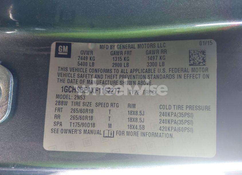 Photo 9 of 2015 Chevrolet Colorado LT (VIN 1GCHSBEAXF1162277)