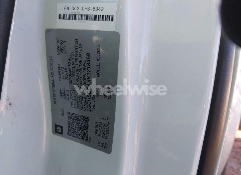 Photo 9 of 2019 Chevrolet Colorado WT (VIN 1GCHSBEAXK1218468)