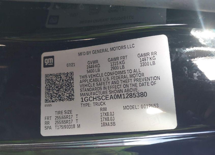 Photo 9 of 2021 Chevrolet Colorado 2WD LONG BOX LT (VIN 1GCHSCEA0M1285380)