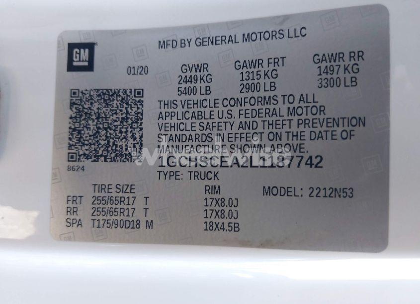 Photo 9 of 2020 Chevrolet Colorado 2WD LONG BOX LT (VIN 1GCHSCEA2L1187742)