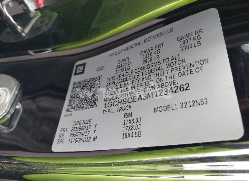 Photo 9 of 2021 Chevrolet Colorado 2WD LONG BOX LT (VIN 1GCHSCEA3M1234262)