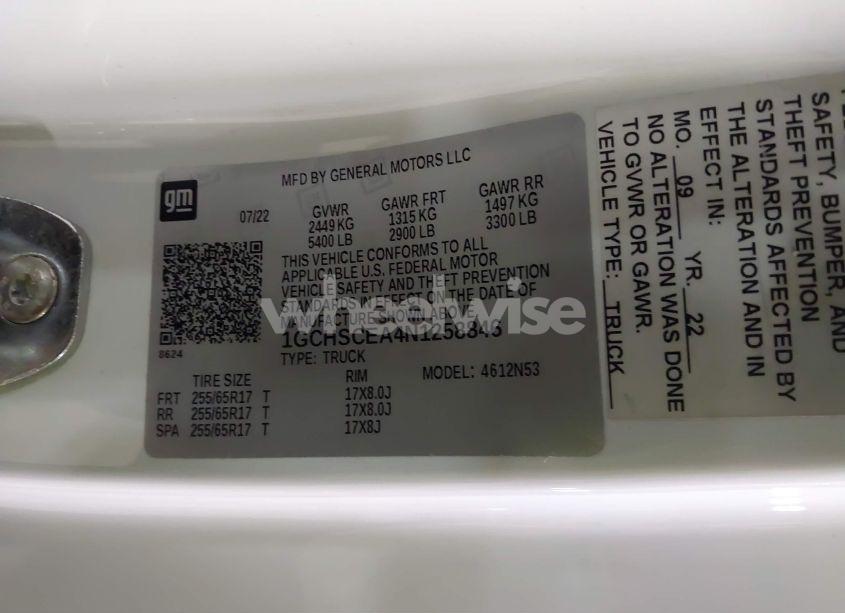 Photo 9 of 2022 Chevrolet Colorado 2WD LONG BOX LT (VIN 1GCHSCEA4N1258846)