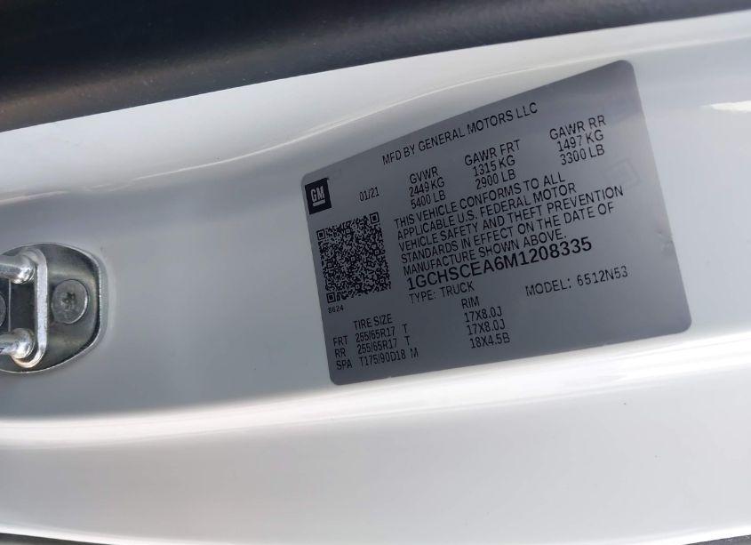 Photo 9 of 2021 Chevrolet Colorado 2WD LONG BOX LT (VIN 1GCHSCEA6M1208335)