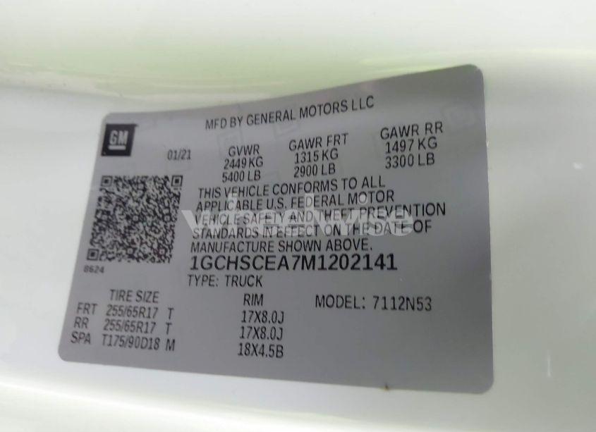 Photo 9 of 2021 Chevrolet Colorado 2WD LONG BOX LT (VIN 1GCHSCEA7M1202141)