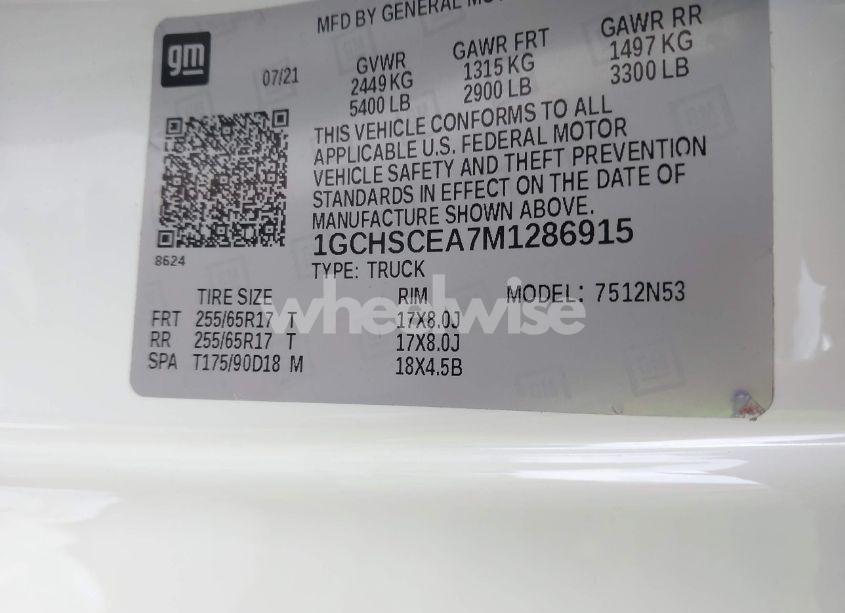 Photo 9 of 2021 Chevrolet Colorado 2WD LONG BOX LT (VIN 1GCHSCEA7M1286915)