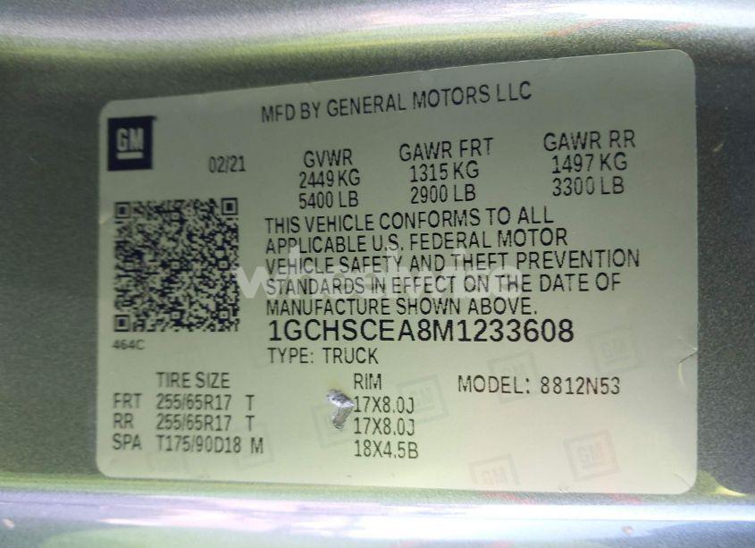 Photo 9 of 2021 Chevrolet Colorado 2WD LONG BOX LT (VIN 1GCHSCEA8M1233608)