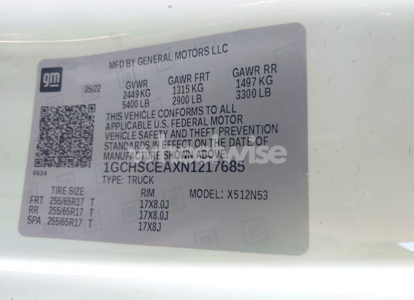 Photo 9 of 2022 Chevrolet Colorado 2WD LONG BOX LT (VIN 1GCHSCEAXN1217685)