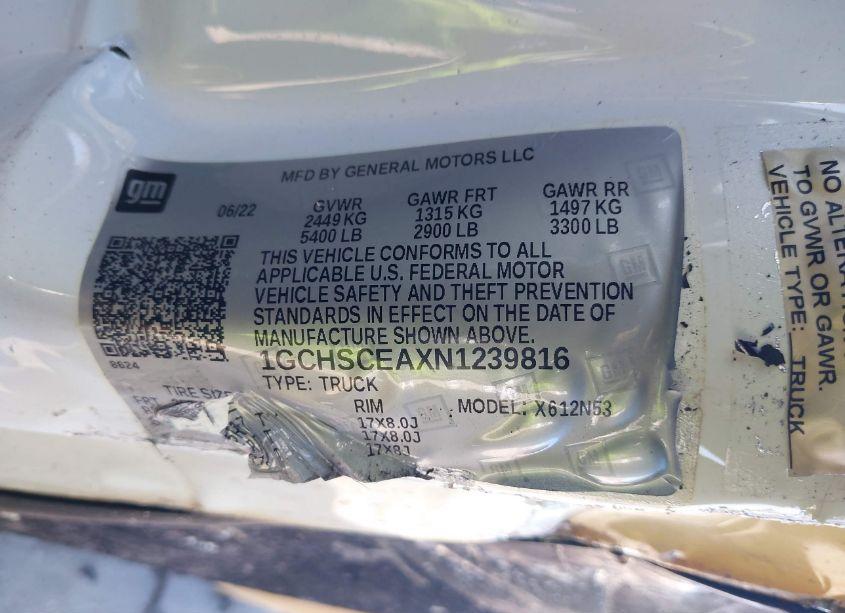 Photo 9 of 2022 Chevrolet Colorado 2WD LONG BOX LT (VIN 1GCHSCEAXN1239816)