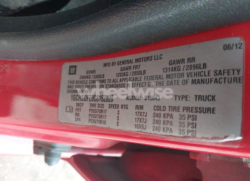 Photo 9 of 2012 Chevrolet Colorado 2LT (VIN 1GCHSDFE0C8162028)