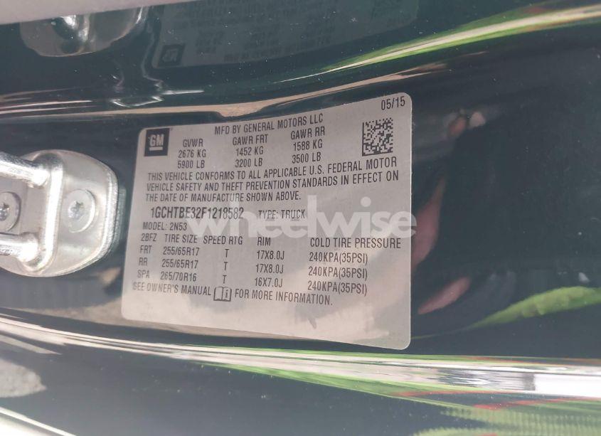 Photo 9 of 2015 Chevrolet Colorado LT (VIN 1GCHTBE32F1218582)