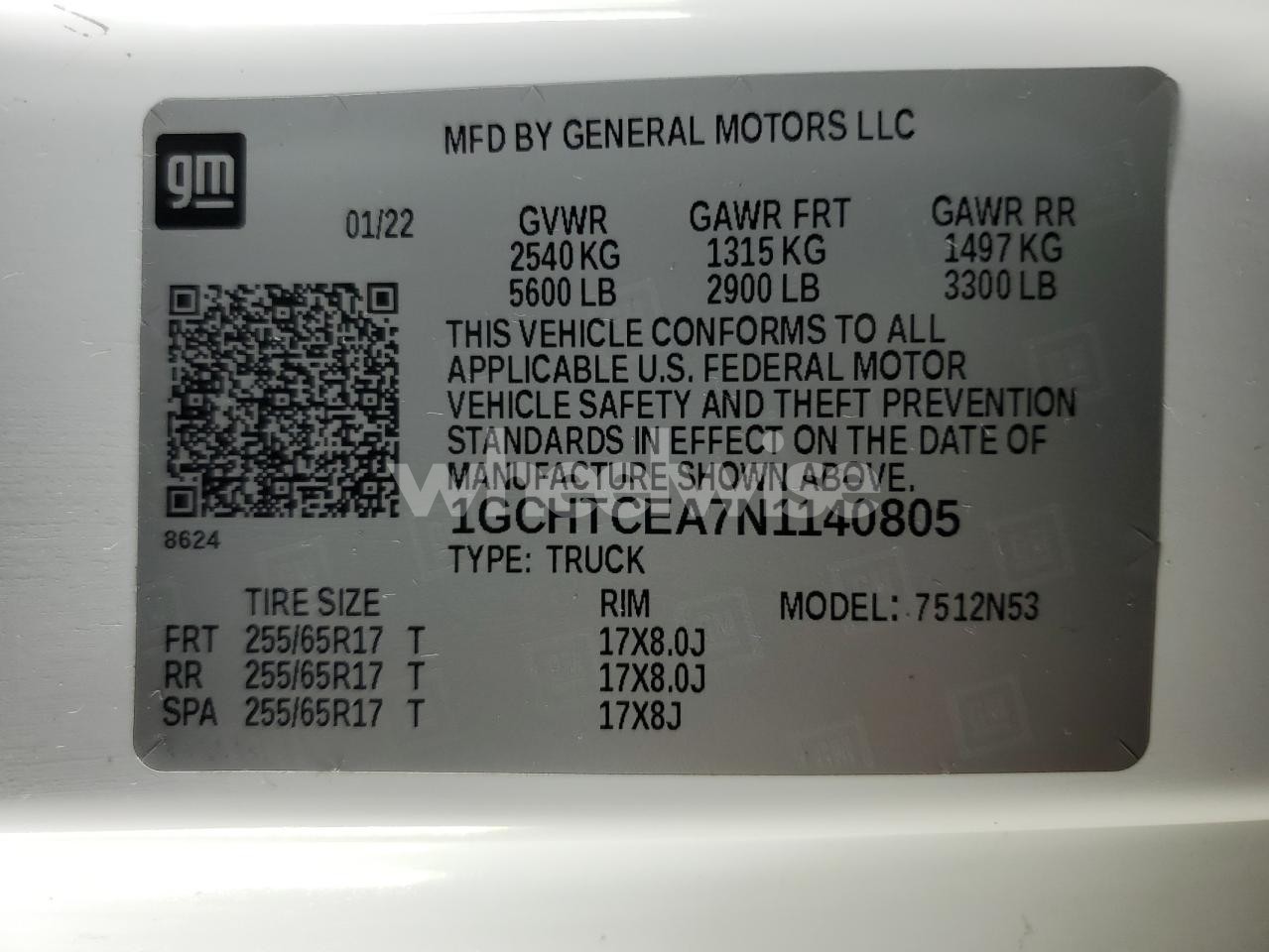 Photo 12 of 2022 CHEVROLET COLORADO LT (VIN 1GCHTCEA7N1140805)