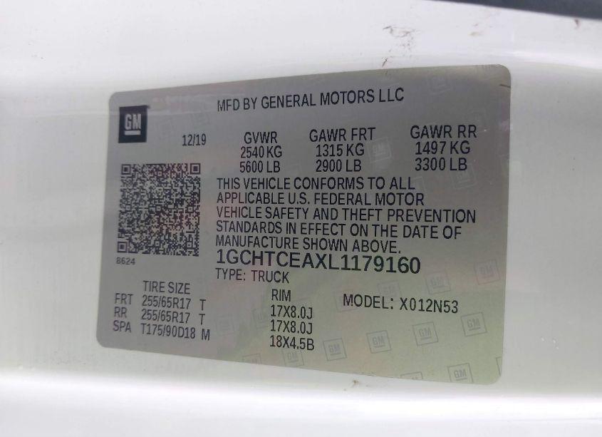 Photo 9 of 2020 Chevrolet Colorado 4WD LONG BOX LT (VIN 1GCHTCEAXL1179160)