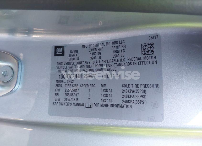 Photo 9 of 2017 Chevrolet Colorado LT (VIN 1GCHTCEN4H1269477)