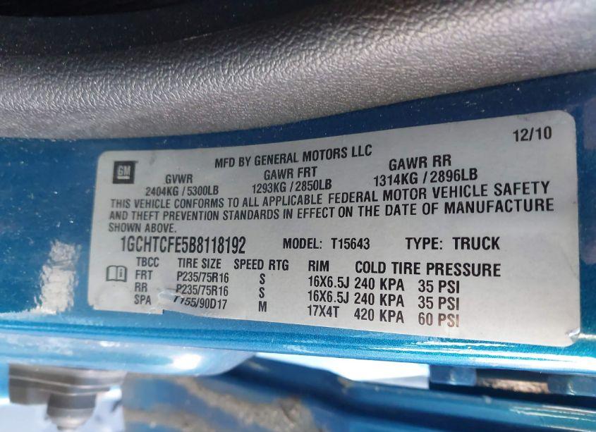 Photo 9 of 2011 Chevrolet Colorado 1LT (VIN 1GCHTCFE5B8118192)