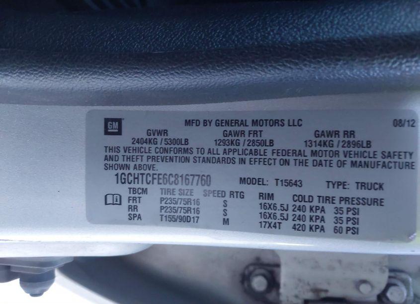 Photo 9 of 2012 Chevrolet Colorado 1LT (VIN 1GCHTCFE6C8167760)