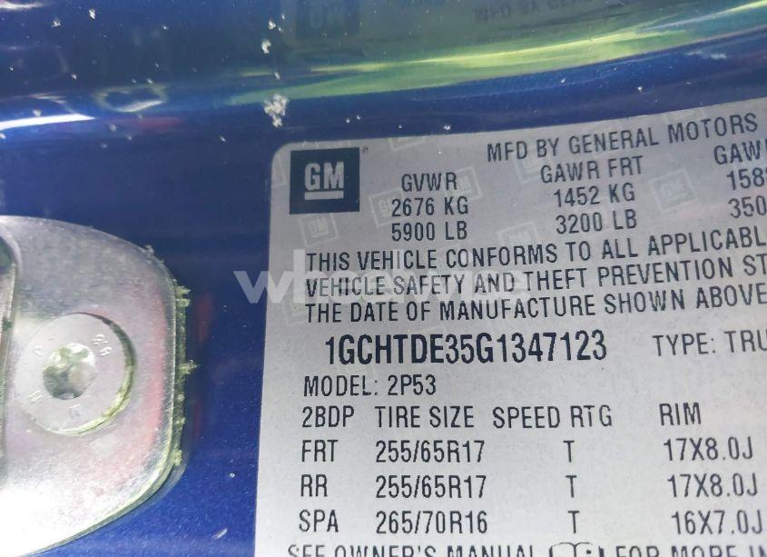 Photo 9 of 2016 Chevrolet Colorado Z71 (VIN 1GCHTDE35G1347123)