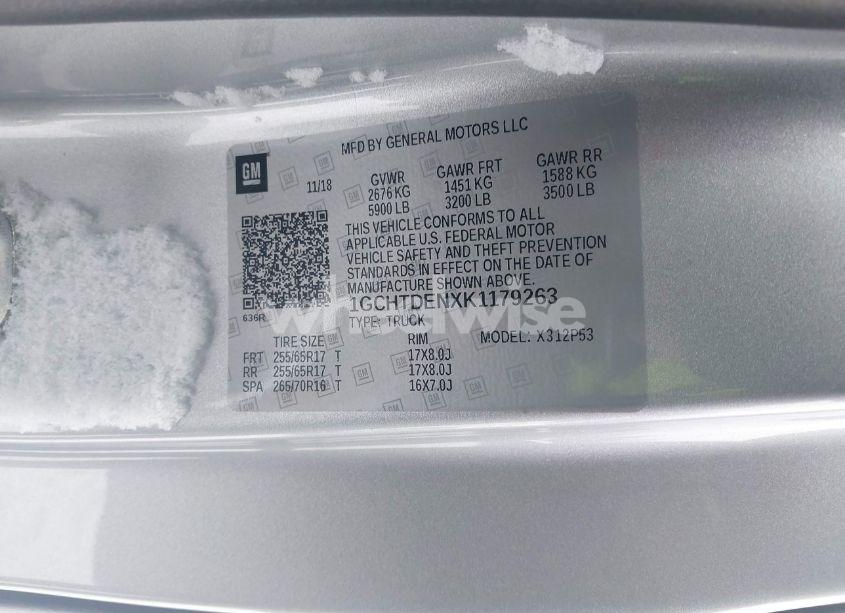 Photo 9 of 2019 Chevrolet Colorado Z71 (VIN 1GCHTDENXK1179263)