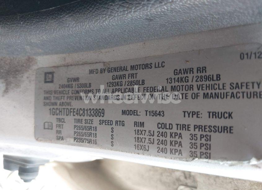 Photo 9 of 2012 Chevrolet Colorado 2LT (VIN 1GCHTDFE4C8133869)