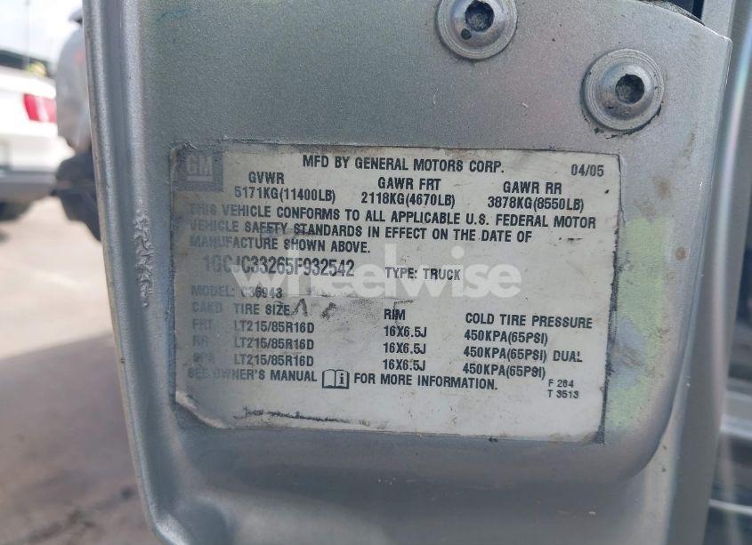 Photo 8 of 2005 Chevrolet Silverado 3500 LT (VIN 1GCJC33265F932542)