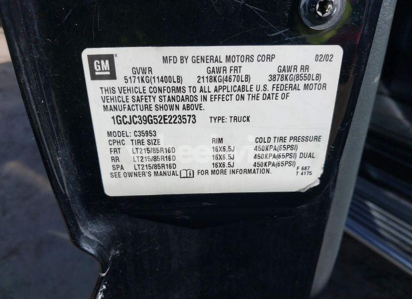Photo 8 of 2002 Chevrolet Silverado 3500 LT (VIN 1GCJC39G52E223573)