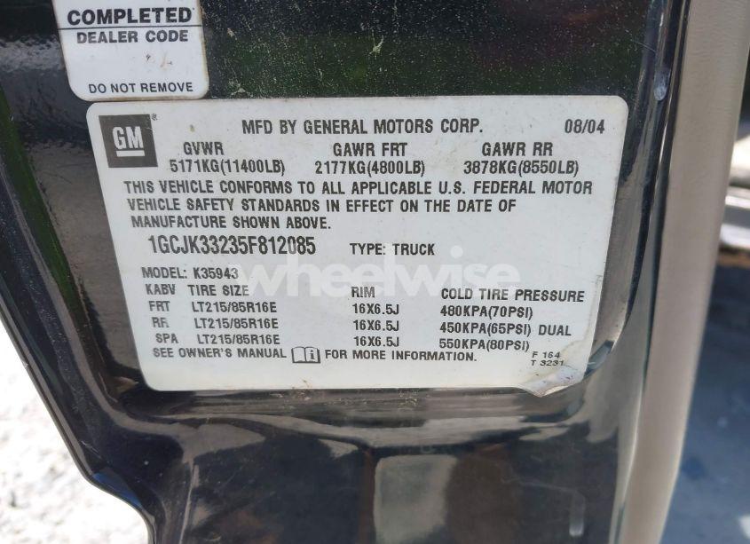 Photo 8 of 2005 Chevrolet Silverado 3500 LT (VIN 1GCJK33235F812085)